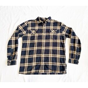 Patagonia Shirt Mens Medium Blue Plaid Flannel Organic Cotton Long Sleeve